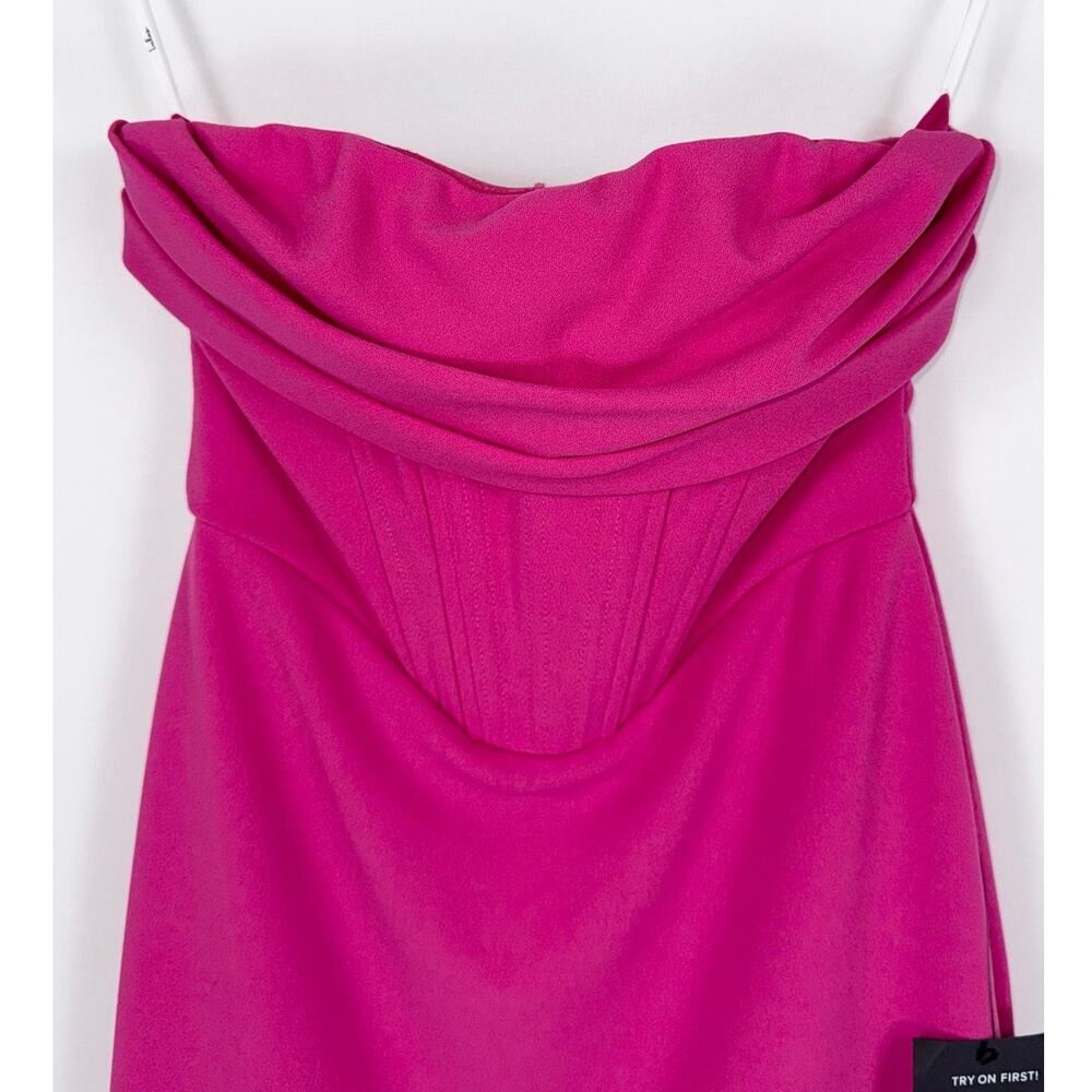 Lulus Dramatic Intent Strapless Corset Bodycon Mini Dress Women's Small Pink - Picture 4 of 14